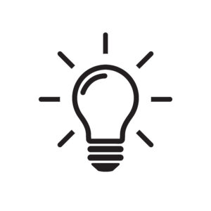 Light,Bulb,Line,Icon,Vector,,Isolated,On,White,Background.,Idea